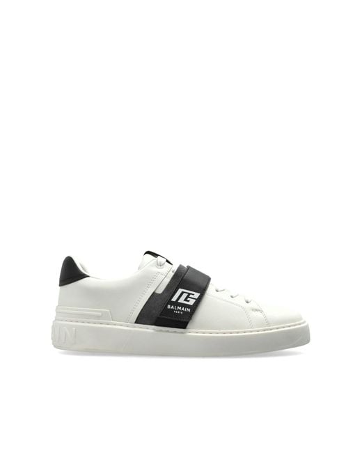Balmain White "B-Court" Sports Shoes for men