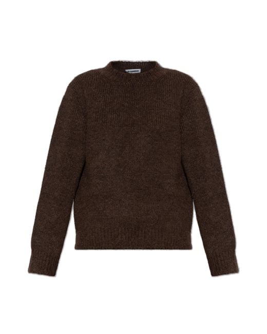 Jil Sander Brown Wool Sweater With A Crew Neck
