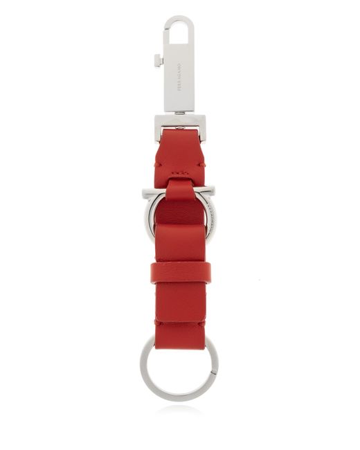 Ferragamo Red Keyring With Engraved Logo for men