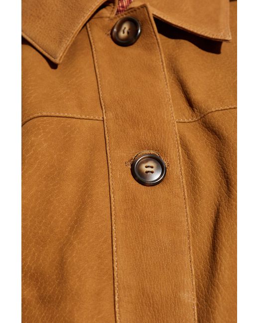 IRO Brown Leather Jacket 'Barrie'