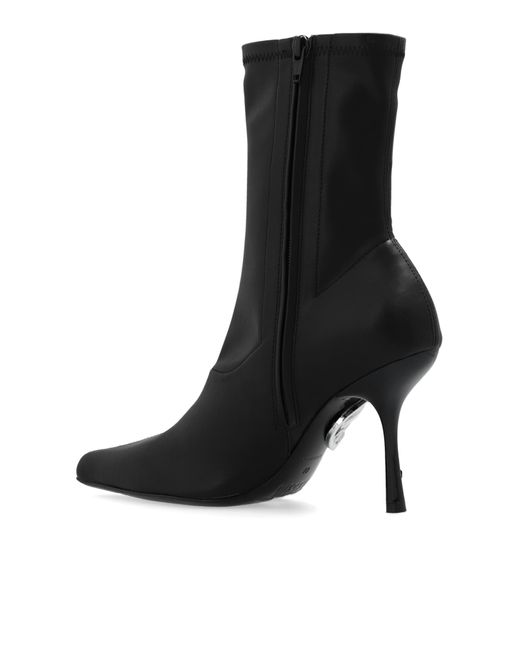 DIESEL D-ECLIPSE BT ロゴ ショートブーツ DIESEL 'd-eclipse Bt' Heeled Ankle Boots in Black | Lyst