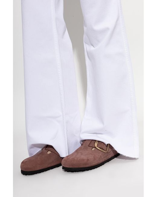 Birkenstock Brown 'Boston Big Buckle' Clogs