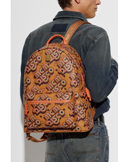 MCM Brown 'Stark' Leather Backpack for men