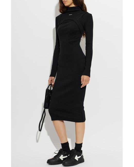 Off-White c/o Virgil Abloh Black Pencil Dress With Turtleneck