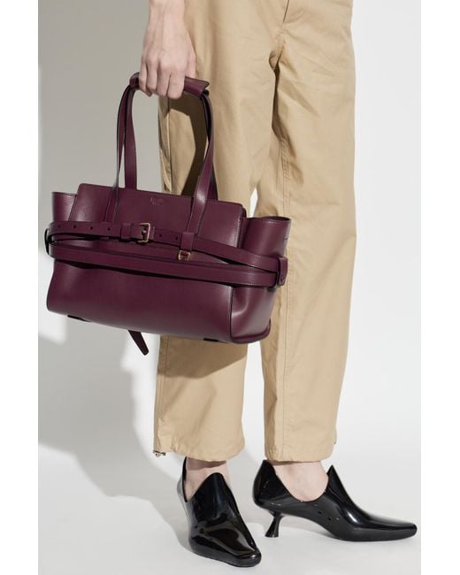 Moschino Purple Leather Shoulder Bag