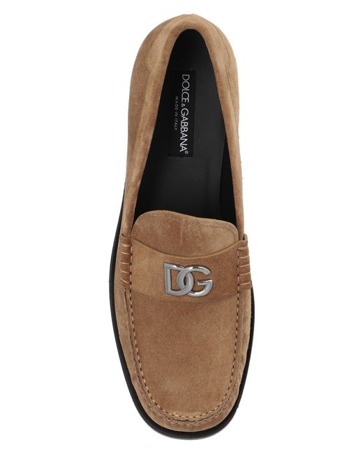 Dolce & Gabbana Brown Suede Loafers, for men