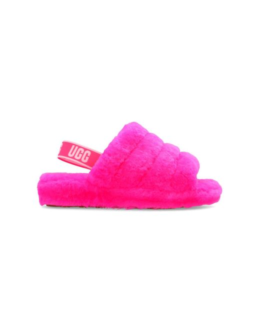 UGG 'fluff Yeah' Plush Sandals in Neon (Pink) | Lyst