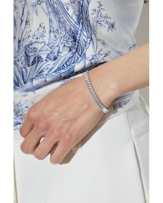 Ferragamo Metallic Bracelet With Crystals