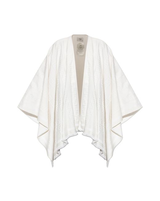 Fendi Red Wool Poncho
