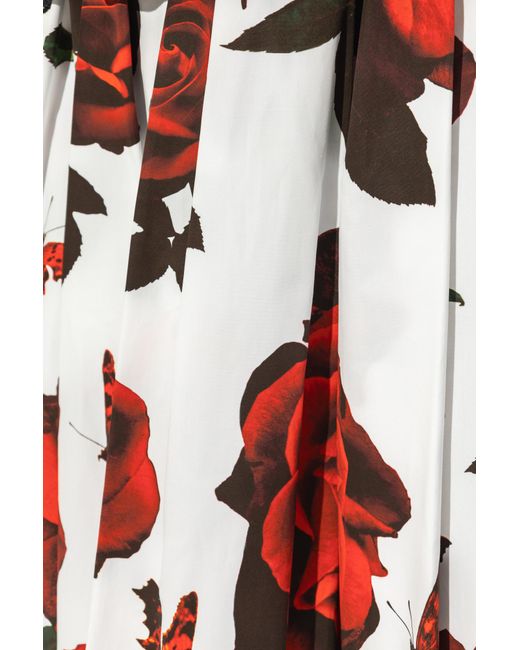 Alexander McQueen White Floral Motif Skirt