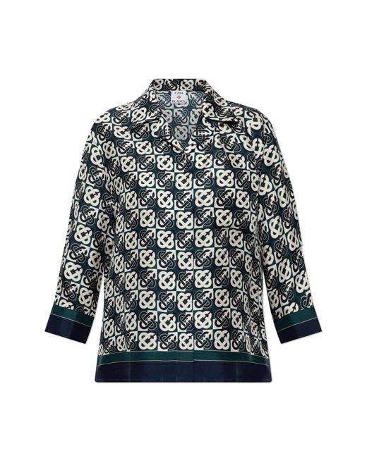 Casablanca Multicolor Silk Shirt With Monogram