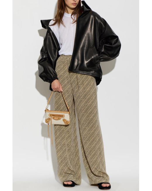Balenciaga Natural Silk Wide-Leg Trousers