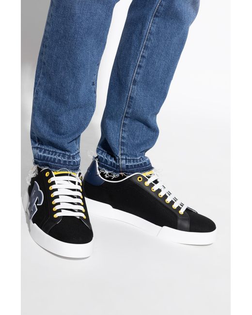 Dolce & Gabbana Blue "Portofino" Sports Shoes for men
