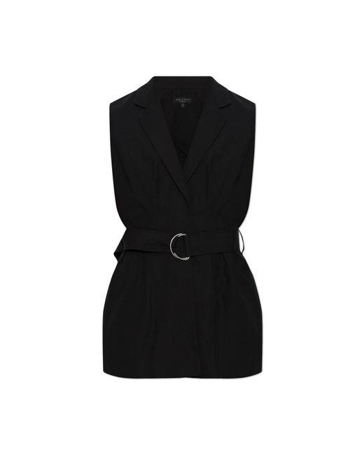 Rag & Bone Black Vest With Belt