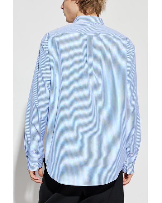Balmain Blue Striped Pattern Shirt for men