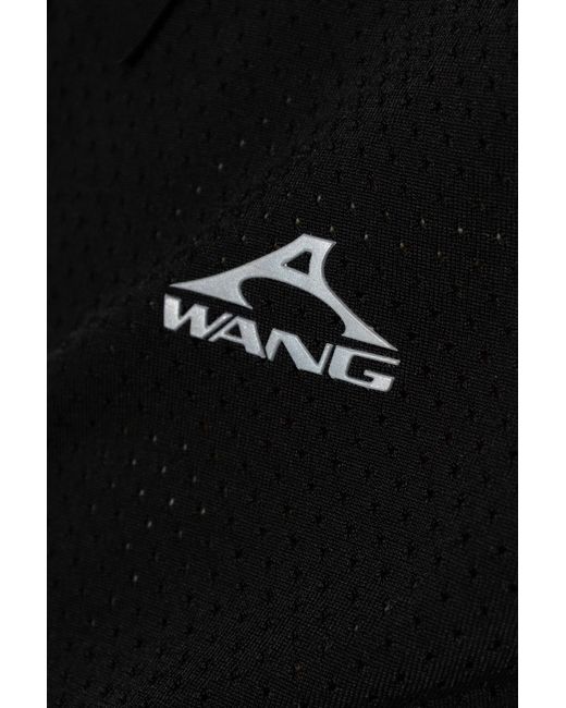 T By Alexander Wang Black Polo With Printed Logo