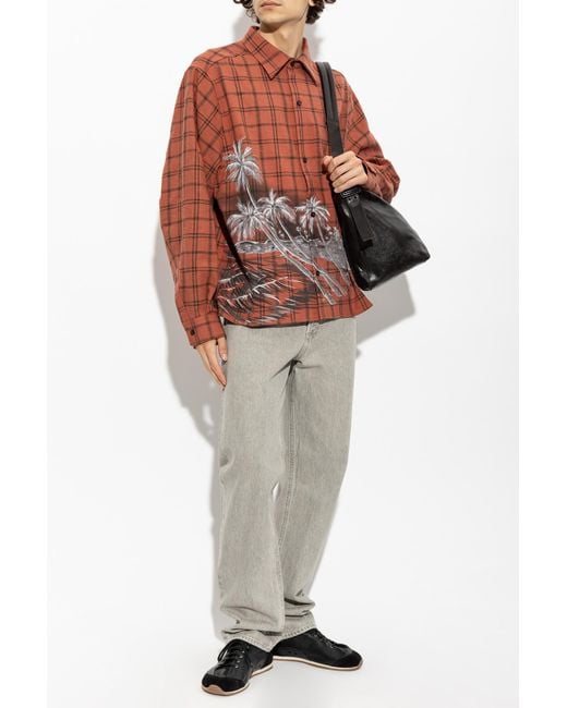 Amiri Red Checked Shirt for men