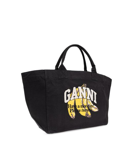 Ganni Shopper Bag Xxl in Black | Lyst