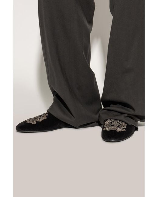 Dolce & Gabbana Black Slides With Logo for men