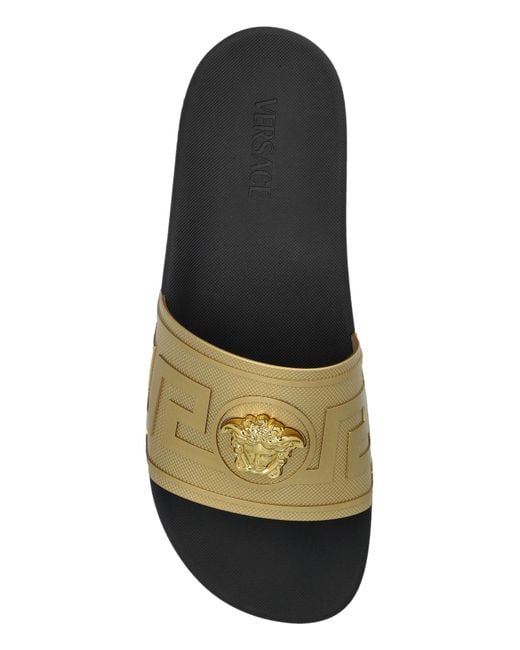Versace Metallic Rubber Flip-Flops for men
