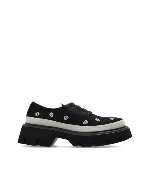 McQueen Black Sports Shoes On The 'Ollie' Platform for men