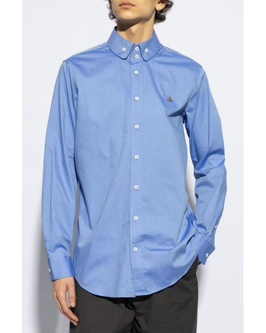 Vivienne Westwood Blue Shirt With Logo for men