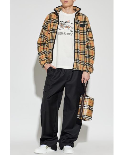Burberry Brown Jacket With A Distinctive Check Pattern for men