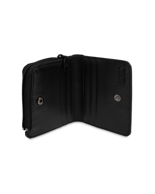 DIESEL Black 'Holi -D Bi Fold Zip' Wallet for men