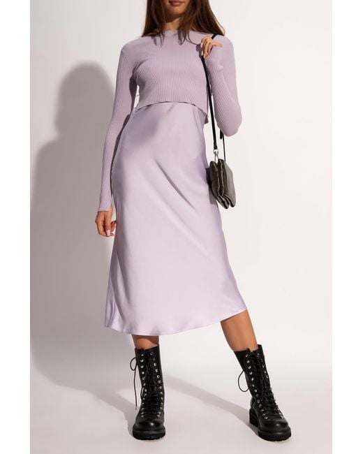 AllSaints Purple 'hera' 2-in-1 Dress