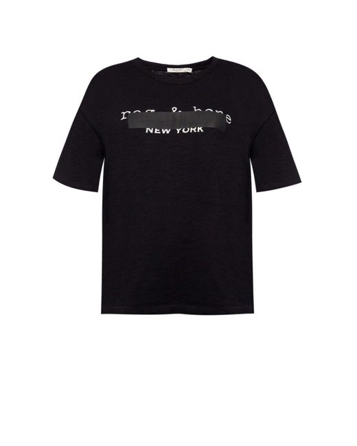 Rag & Bone Black Logo Tape T-shirt