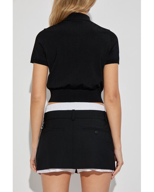 T By Alexander Wang Black Short-Sleeved Cardigan