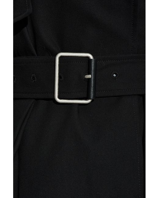 Loewe Black Short Coat With A Waist Belt,