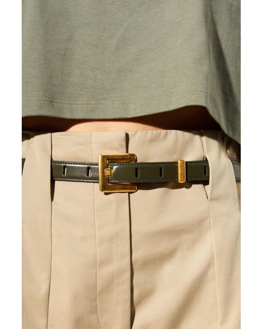 Balmain Green Leather Belt