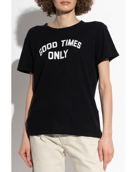 R13 Black T-Shirt With Print