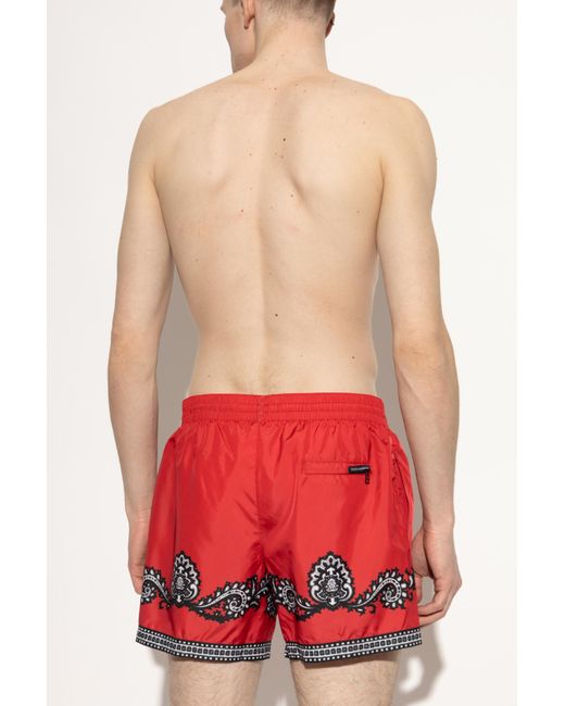 Dolce & Gabbana Red Swim Shorts for men