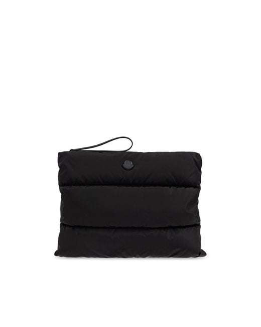 Moncler Black Quilted Bag With Logo for men