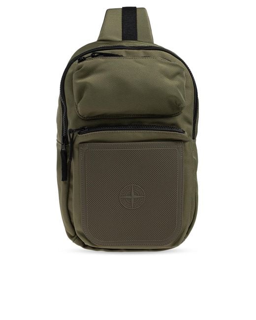 Stone Island Green One-Shoulder Backpack for men