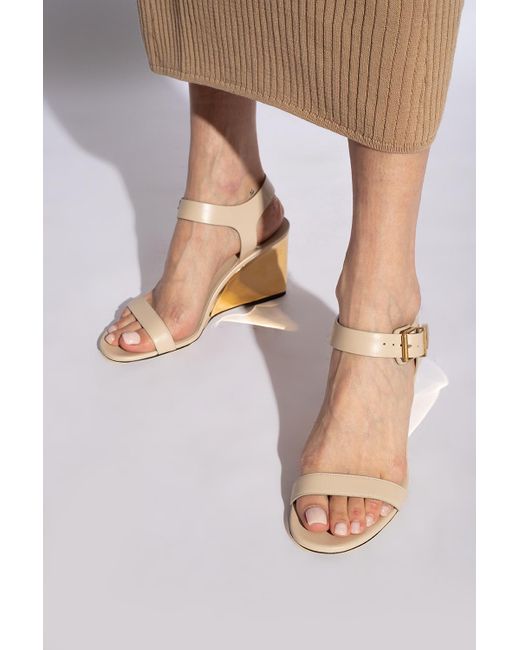 Chloé White 'rebecca' Wedge Sandals,