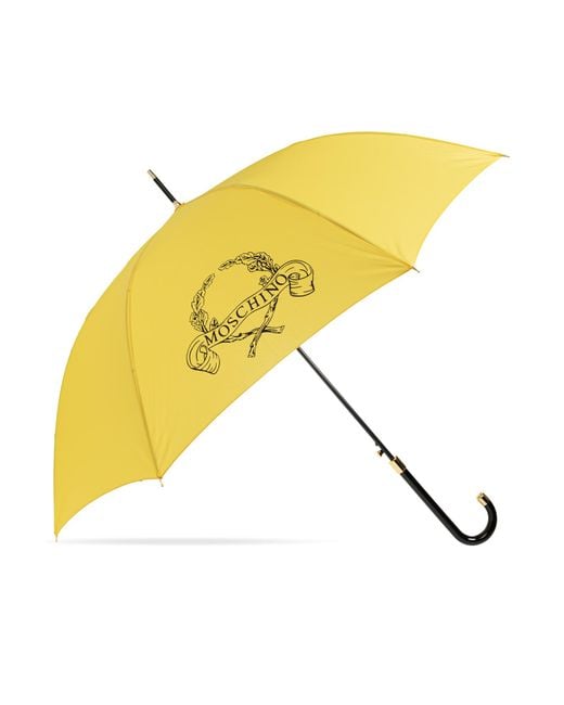 Moschino Yellow Parasol With Logo