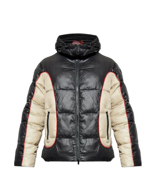 DIESEL Black Insulated Jacket 'W-Ostend-Wrd' for men