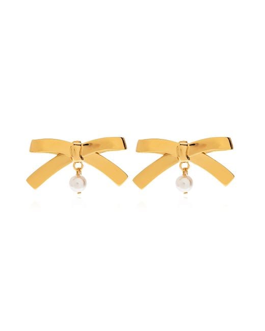 Moschino Metallic Bow-Shaped Earrings