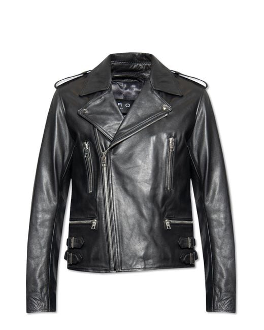 IRO Black ‘Erik’ Leather Jacket for men