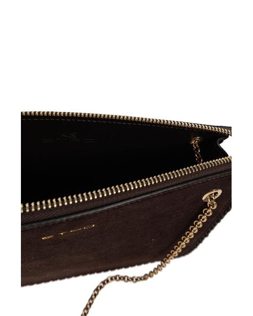 Etro Black Suede Bag With Logo
