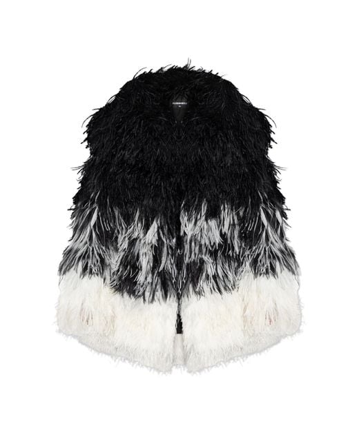 DSquared² Black Ostrich Fur