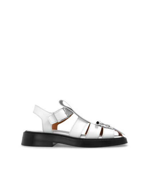 McQueen White Leather Sandals