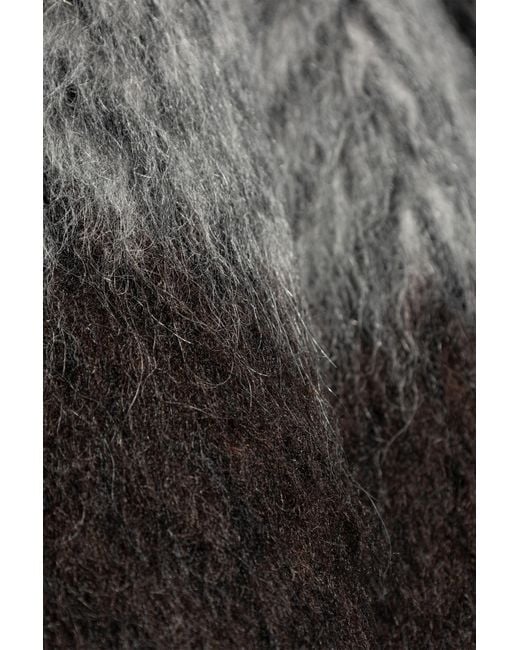 Dries Van Noten Black Coat With Mohair Finish for men