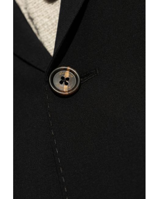 Eleventy Black Wool Blazer With Open Lapels for men
