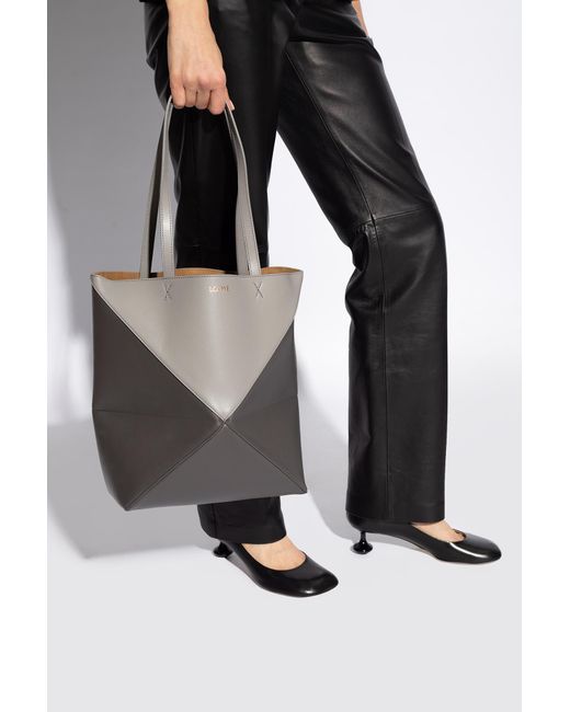 Loewe puzzle Fold Shopper Bag in Grey Lyst UK