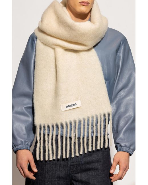 Jacquemus Natural Scarf With Logo Patch