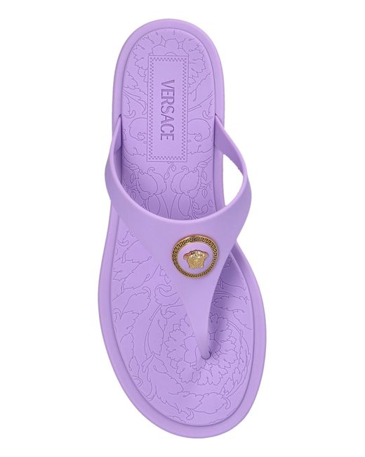 Versace Purple Rubber Flip-Flops